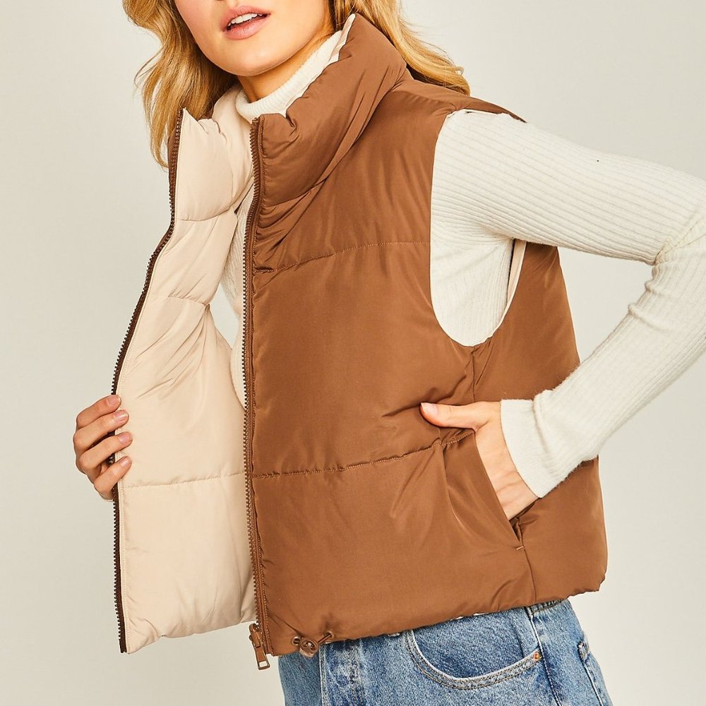 Woven Solid Reversible Vest